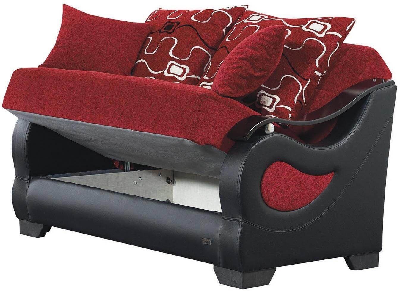 Pittsburgh Fabric/Vinyl Storage Living Room Set