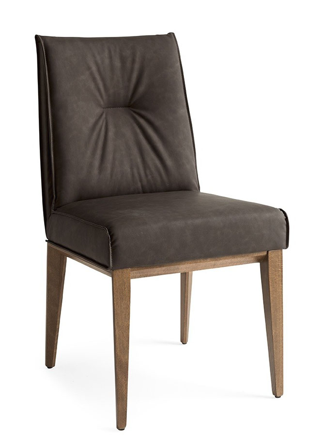 Romy Fabric/Wood Customizable Dining Chair