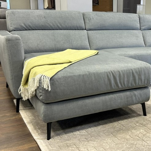 Greg Fabric/Leather L-Shaped Customizable Sectional Sofa