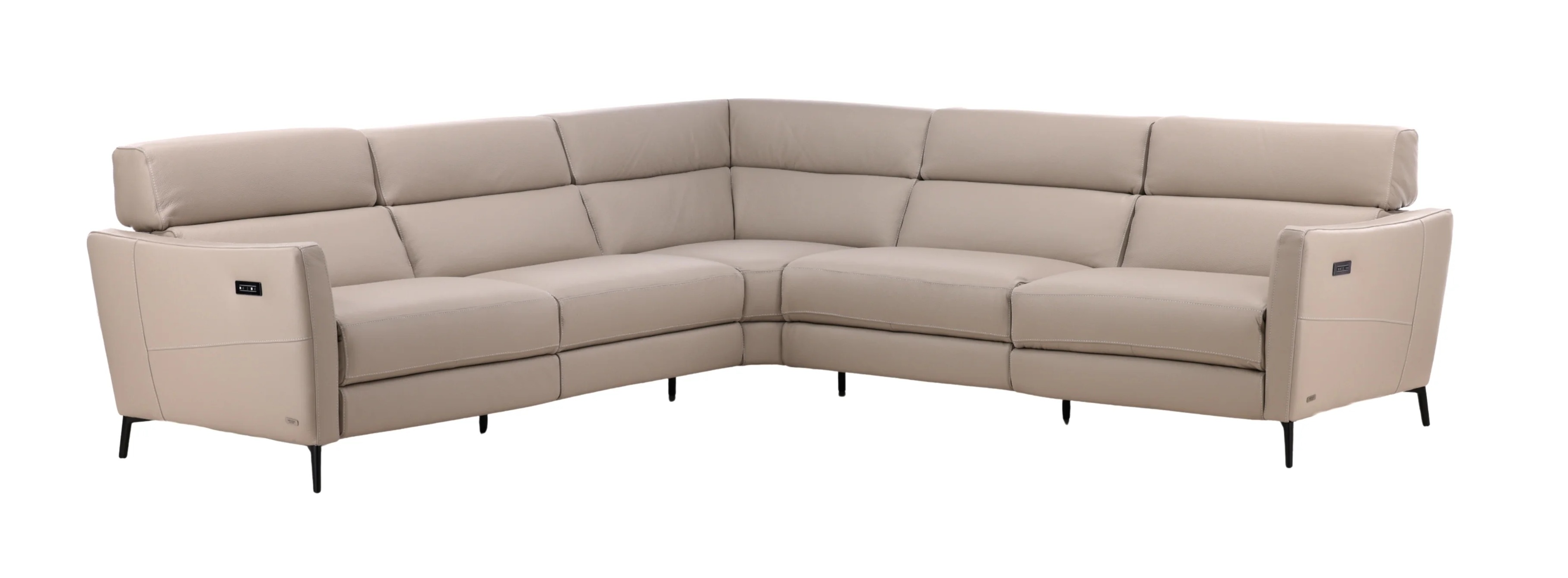Greg Fabric/Leather L-Shaped Customizable Reclining Sectional Sofa