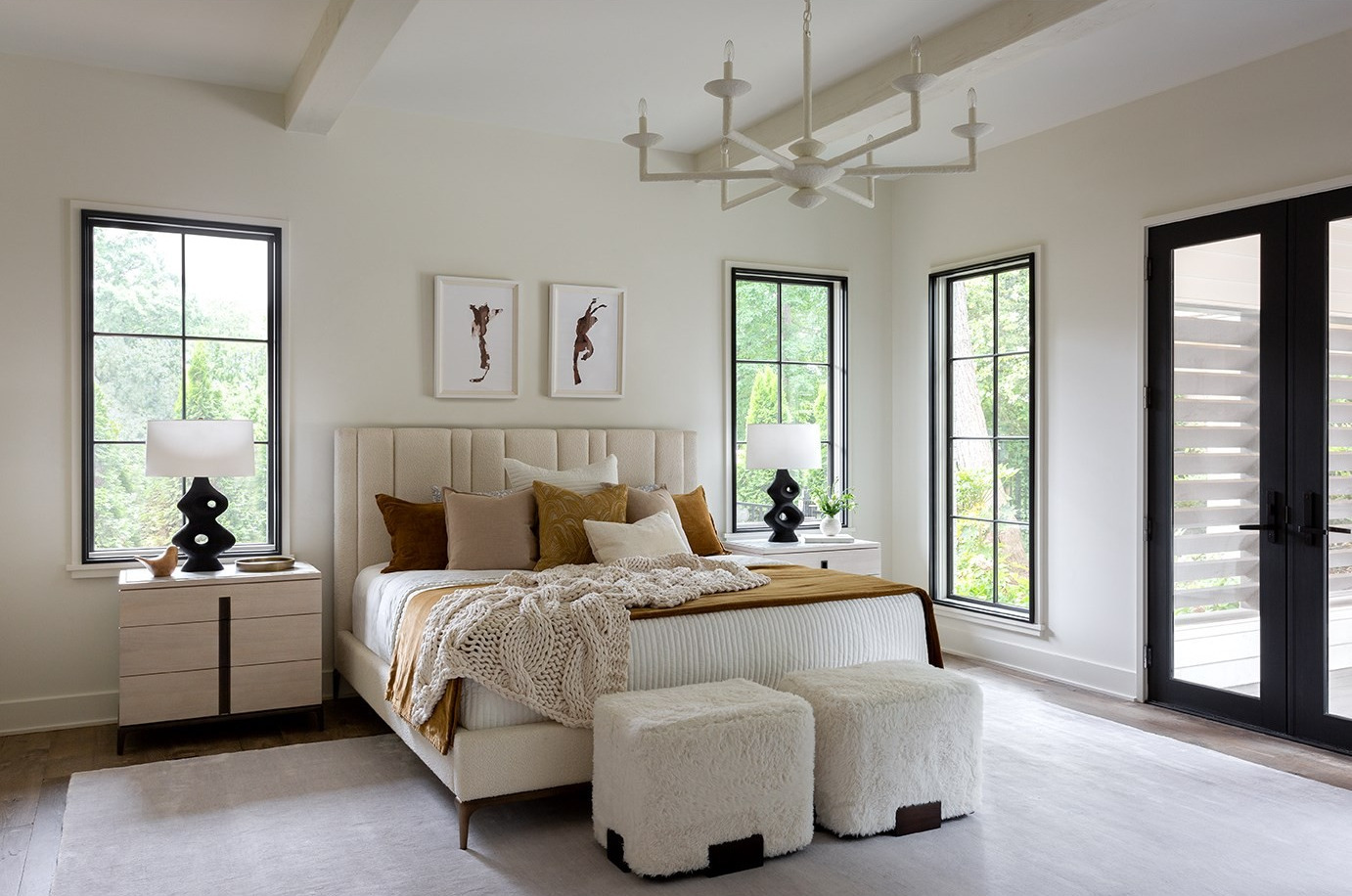 Summerland Fabric/Metal Panel Bed