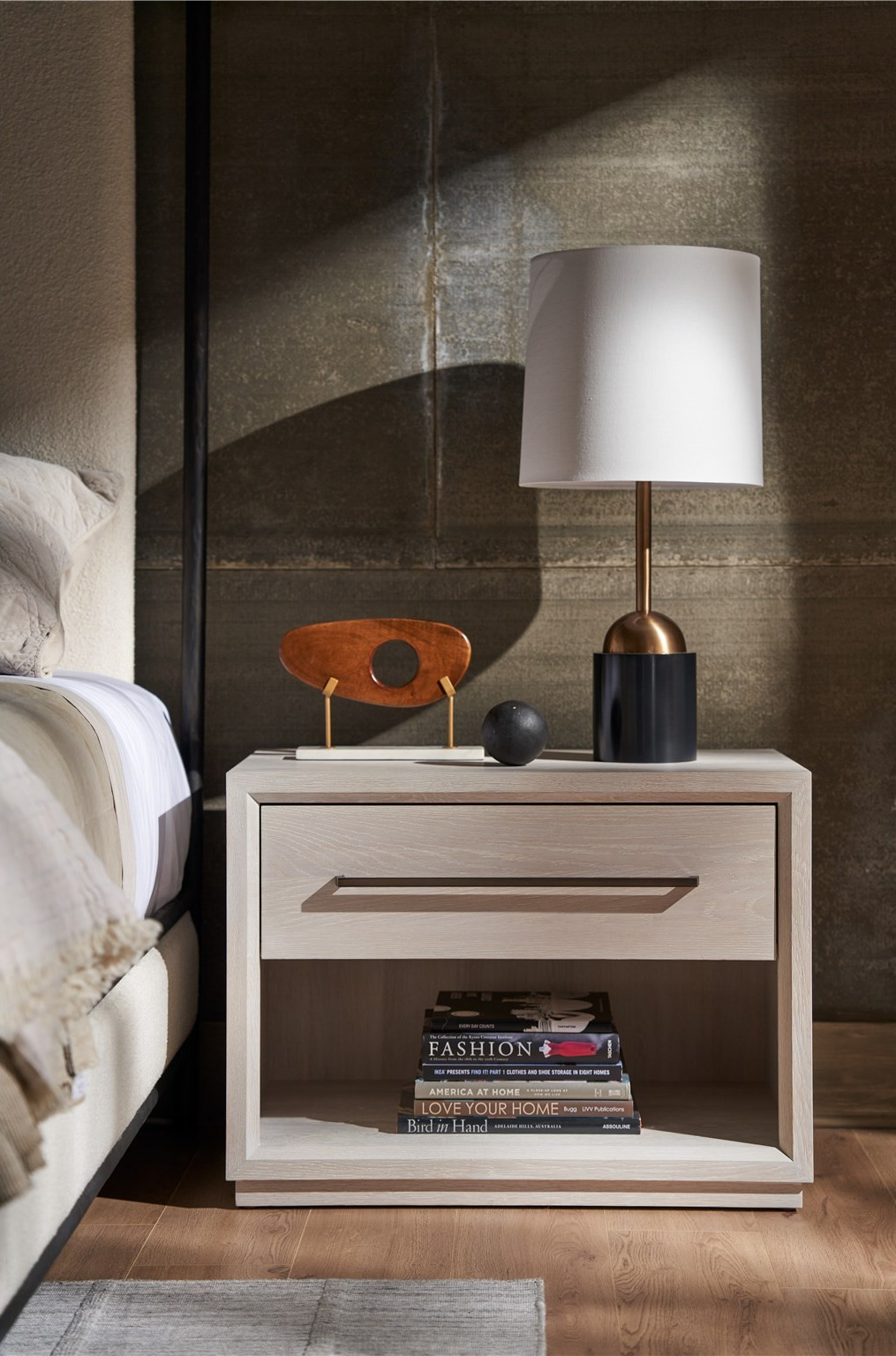 Astrid Wood Nightstand w/Drawer