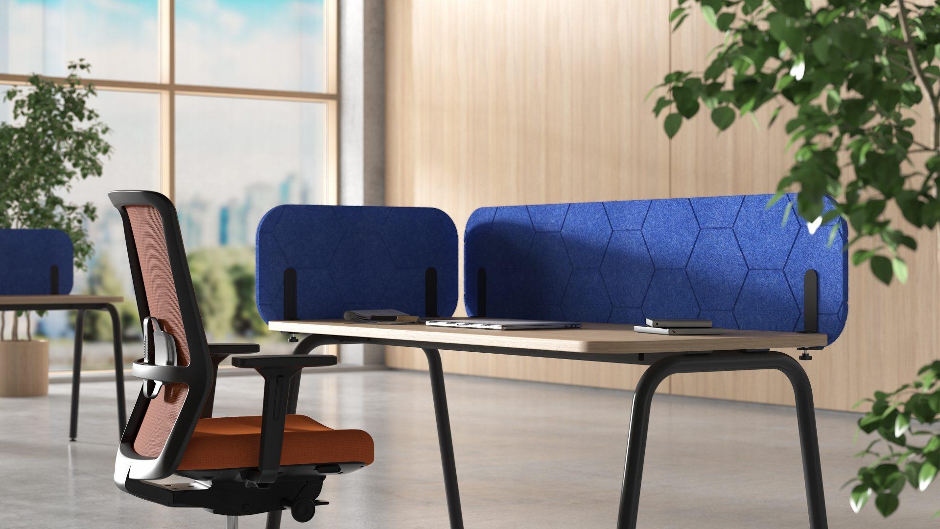 Round Pet Acoustic Screen for Bench Desk w/Sliding Top