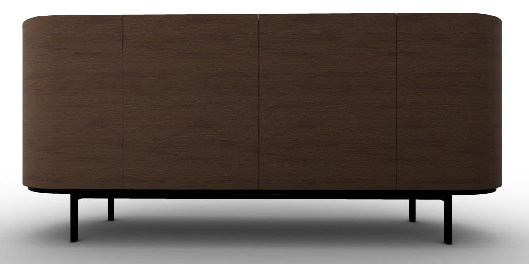 Lake Wood/Ceramic/Metal Sideboard w/4 Doors