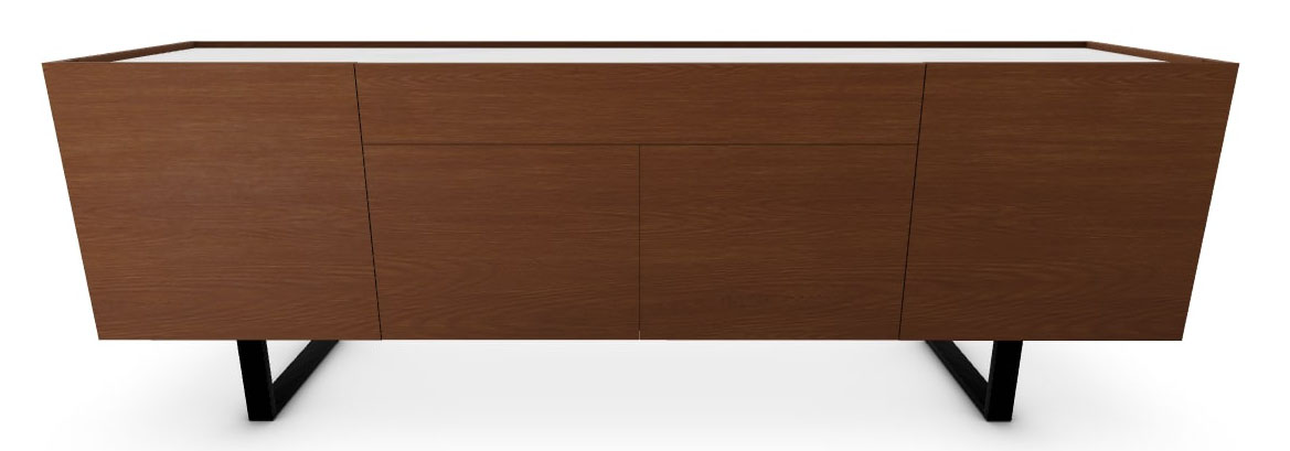 Horizon Wood/Glass/Metal Sideboard w/4 Doors & Drawer