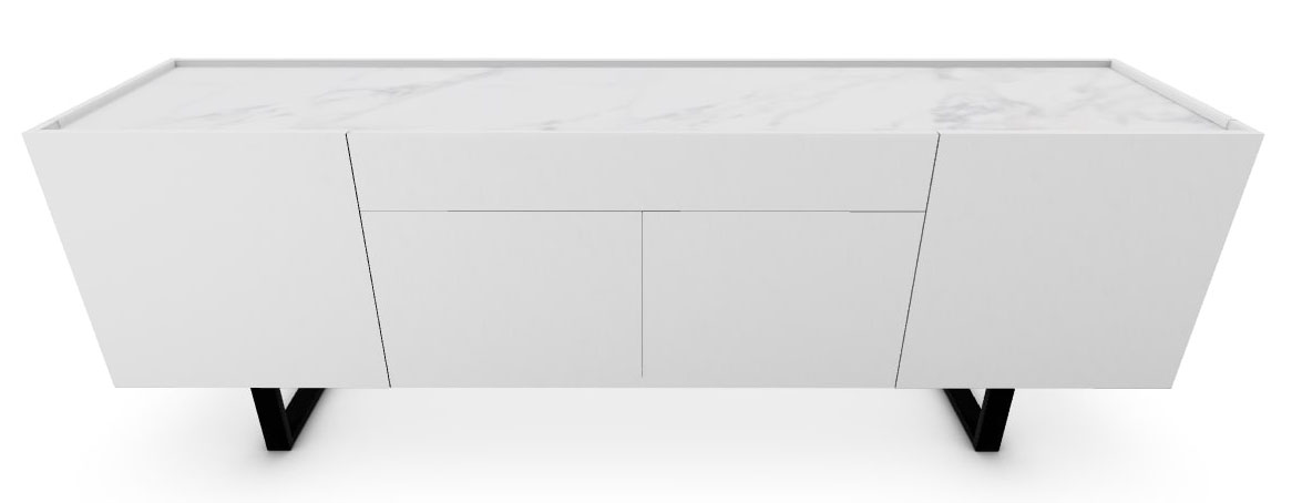 Horizon Wood/Glass/Metal Sideboard w/4 Doors & Drawer