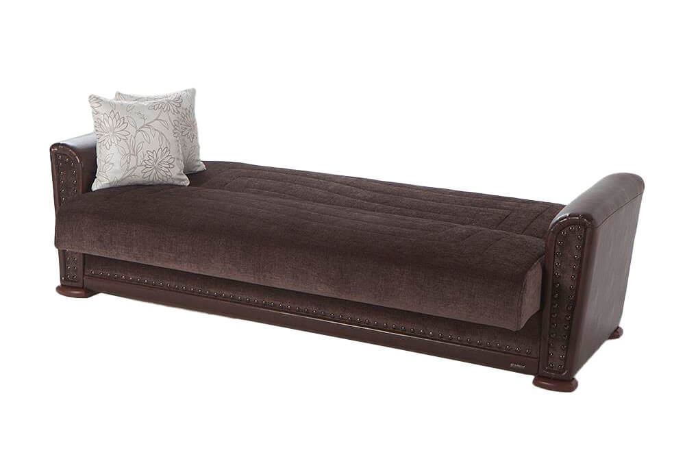 Alfa Fabric/PU Storage Sleeper Sofabed