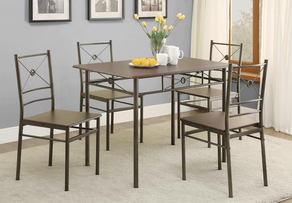 Anna 5-piece Rectangular Metal Dining Set