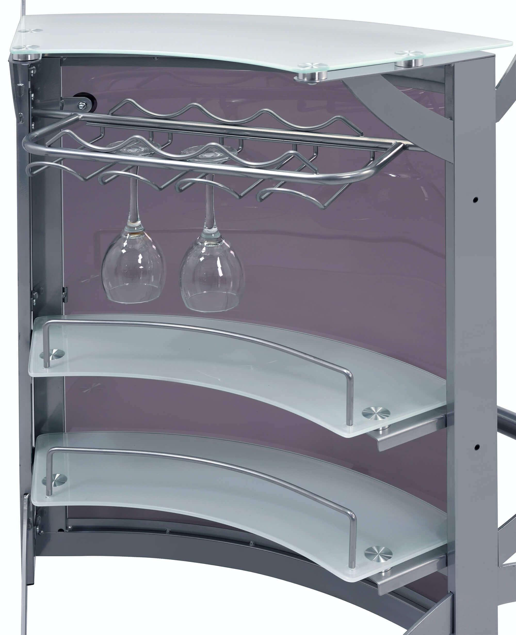Dallas 2-Shelf Curved Bar Unit