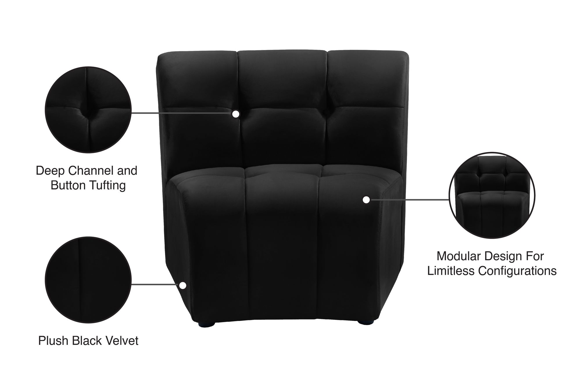 Limitless Modular Velvet Chair