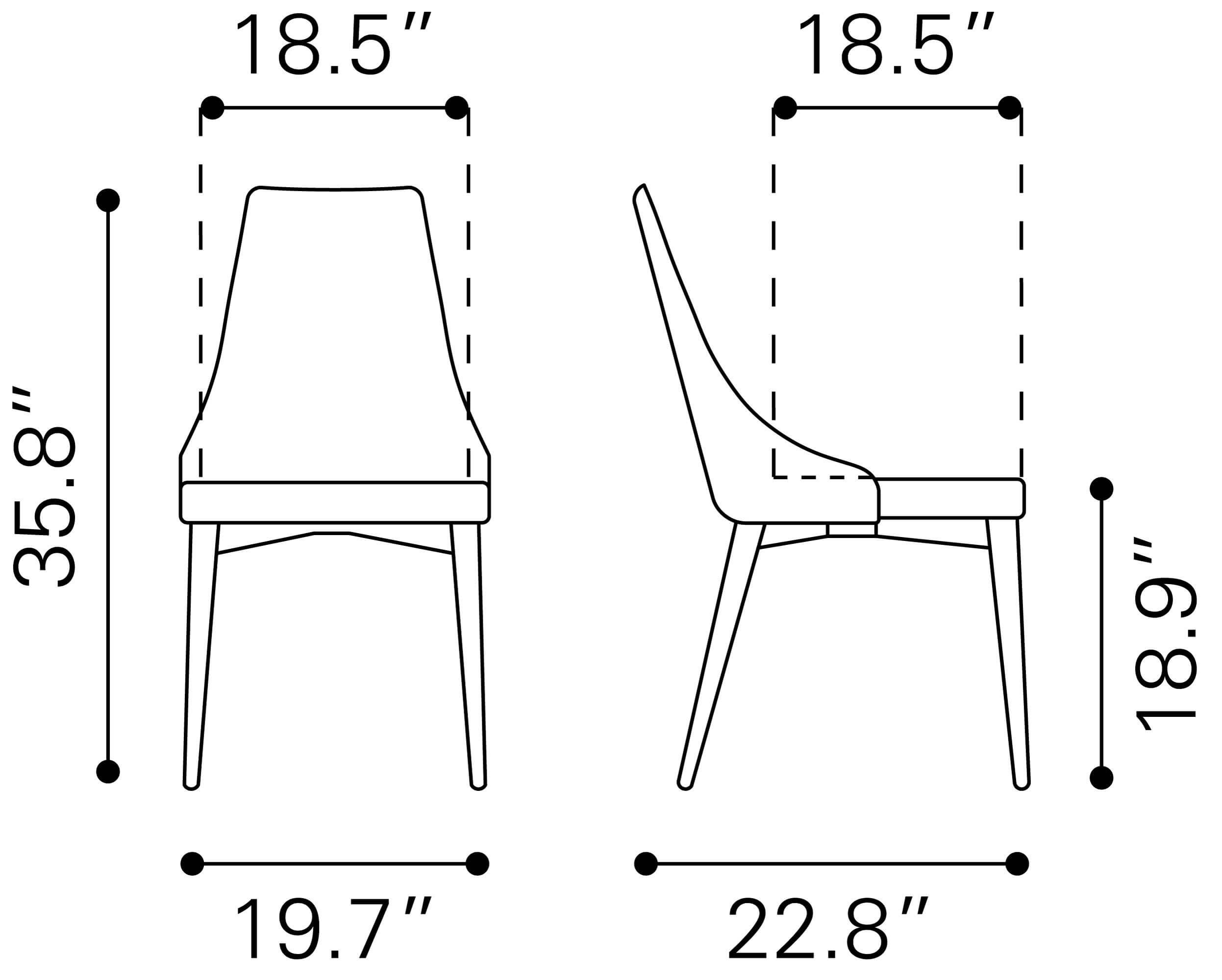 Moor Dining Chair, Dark Gray by Zuo Modern