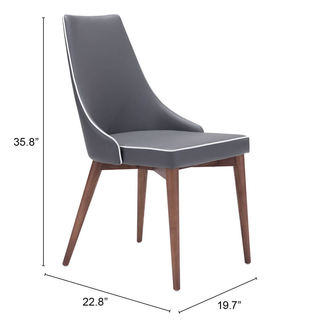 Moor Dining Chair, Dark Gray by Zuo Modern
