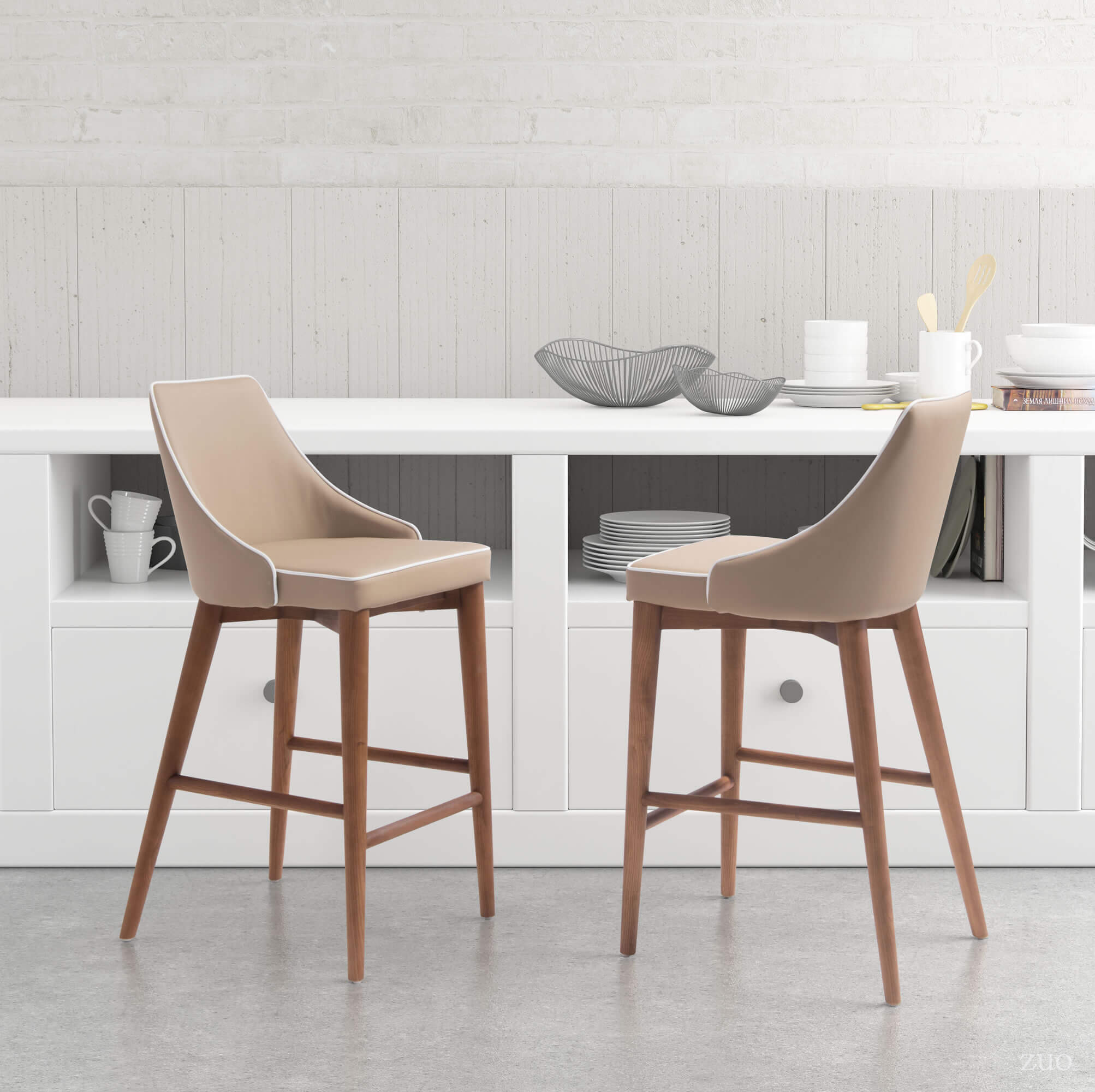 Moor Counter Chair, Dark Gray by Zuo Modern