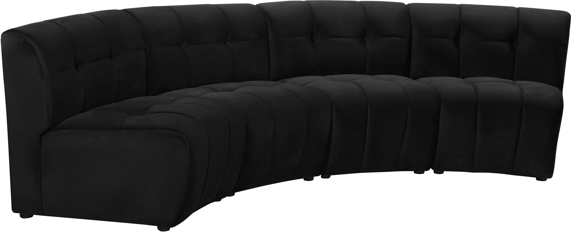 Limitless 123" 4-Piece Modular Velvet Sectional