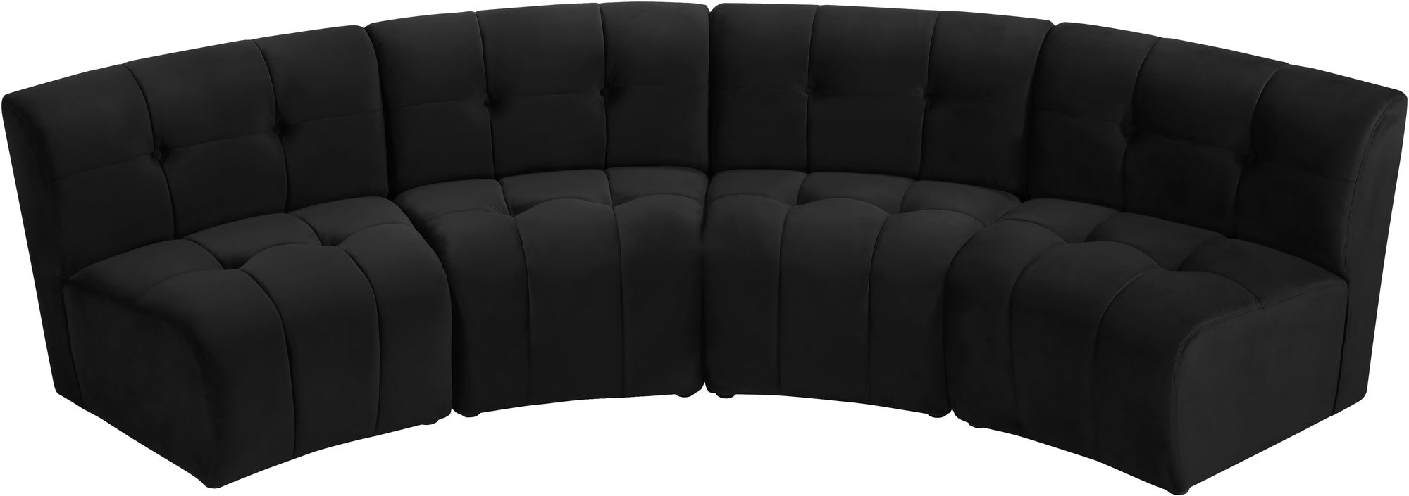 Limitless 123" 4-Piece Modular Velvet Sectional