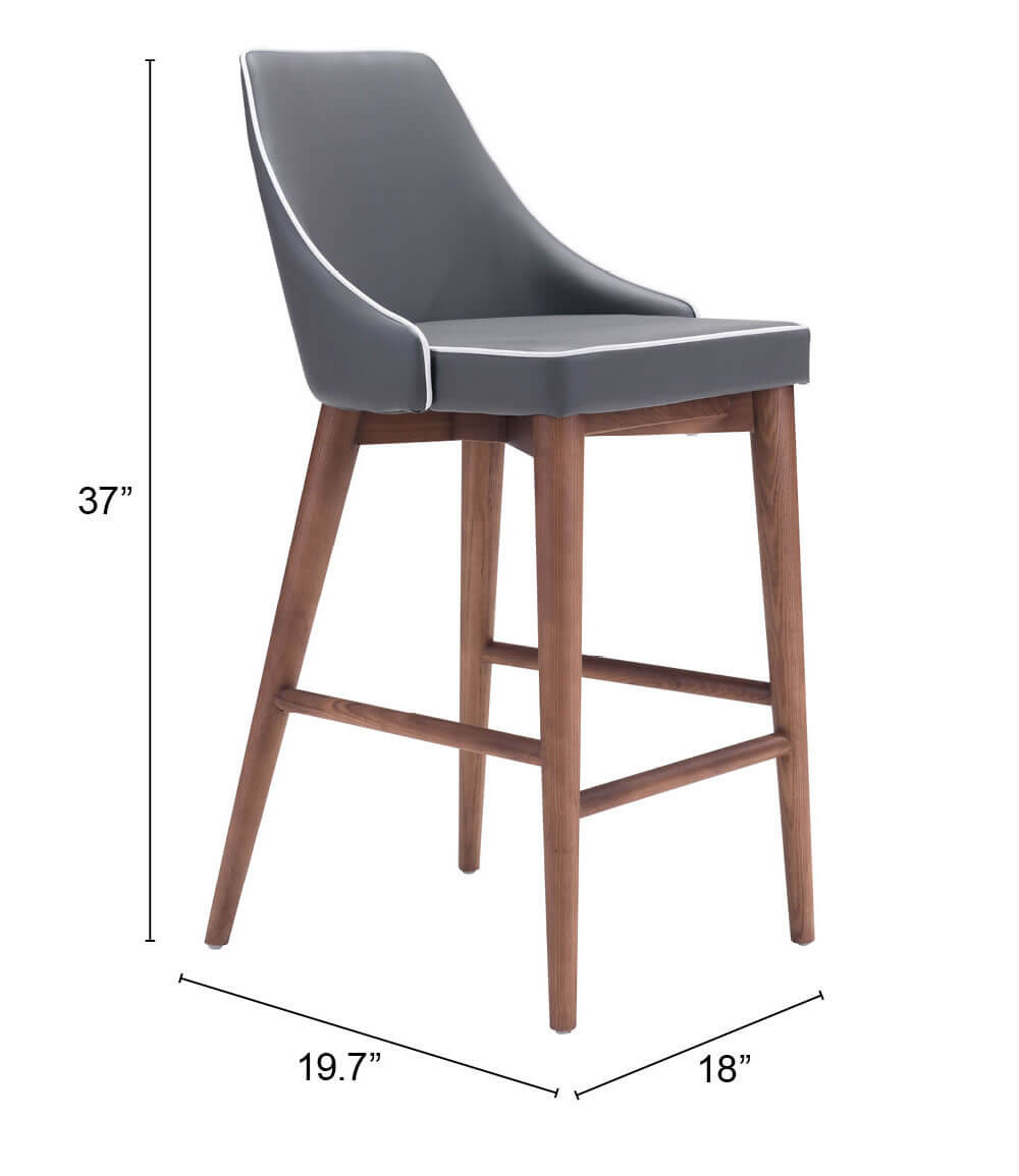 Moor Counter Chair, Dark Gray by Zuo Modern
