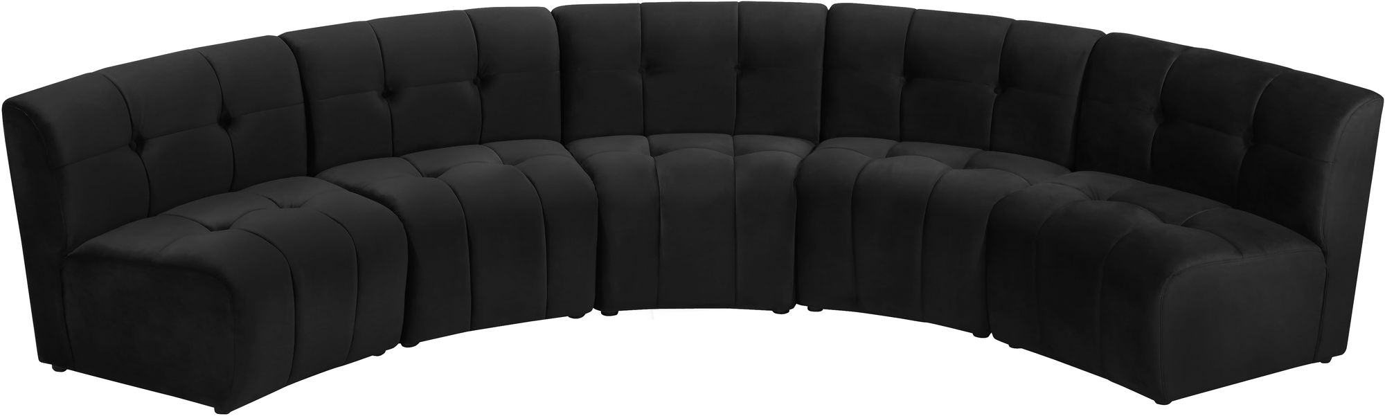Limitless 145" 5-Piece Modular Velvet Sectional