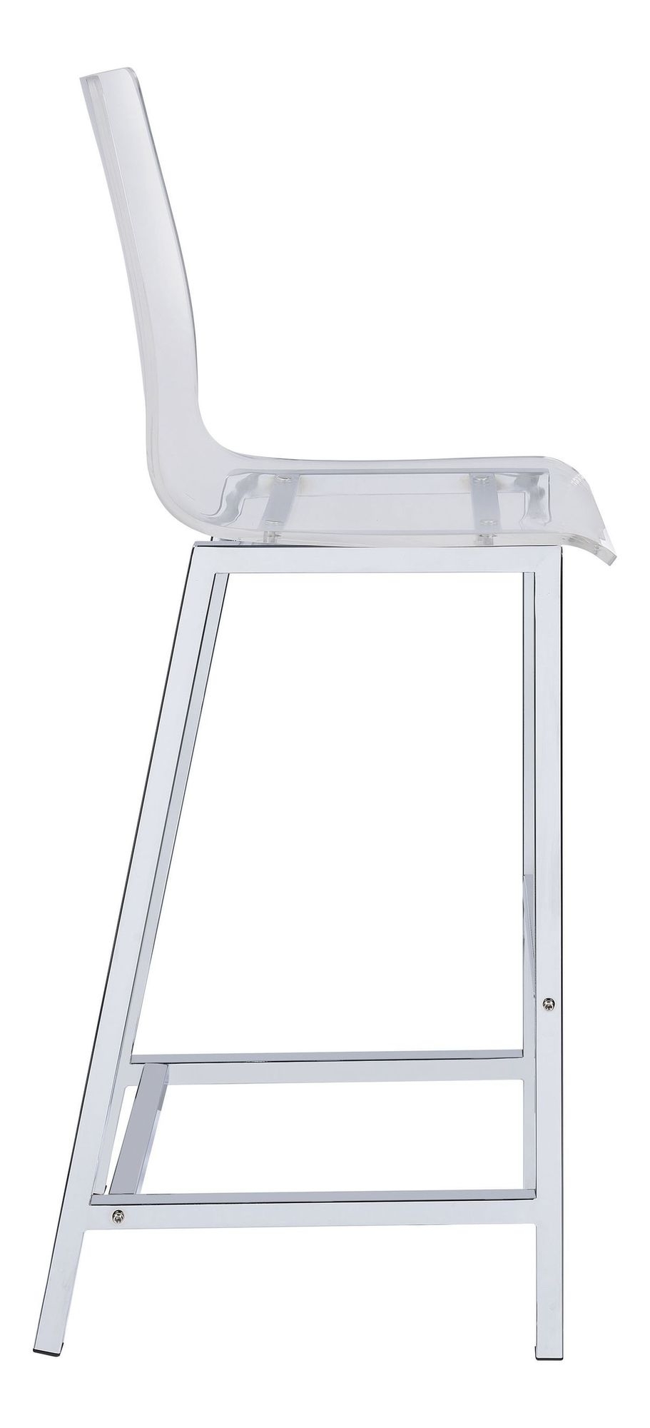Juelia Acrylic Bar Stools with Chrome Legs