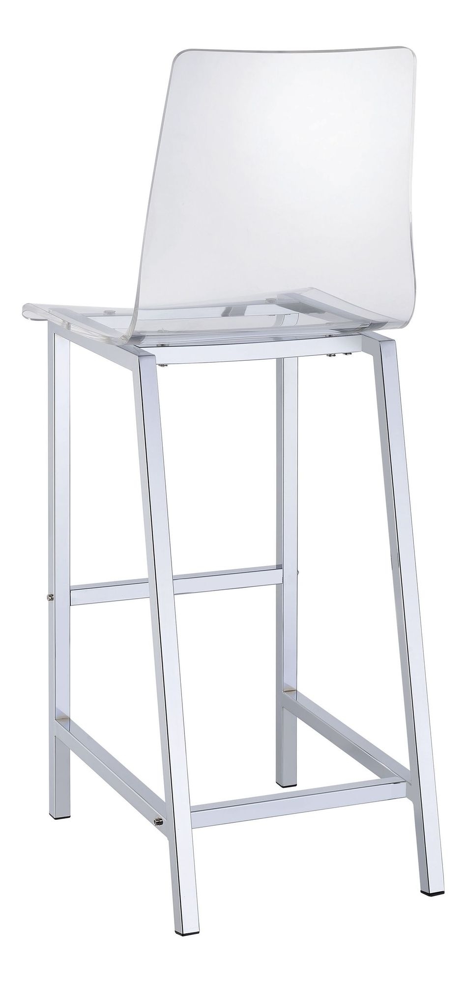 Juelia Acrylic Bar Stools with Chrome Legs