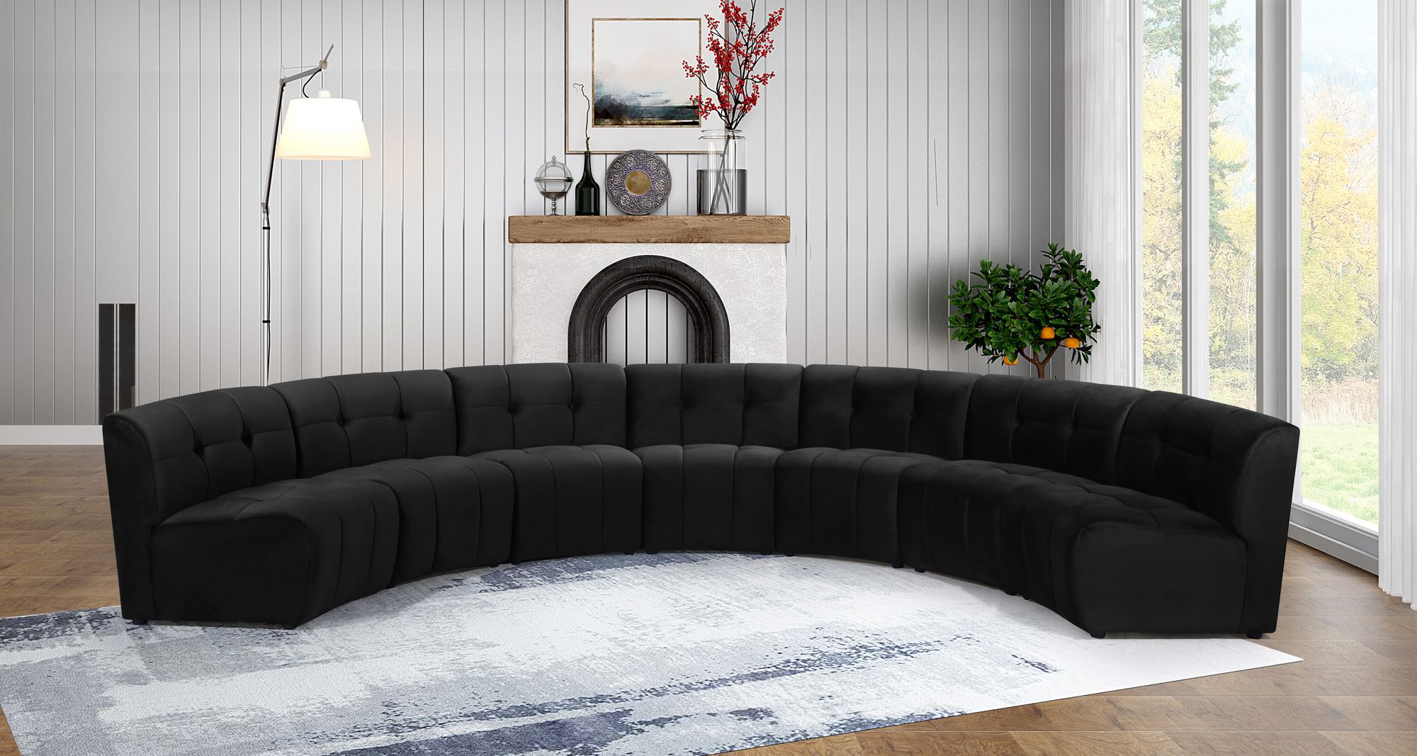 Limitless 170" 7-Piece Modular Velvet Sectional