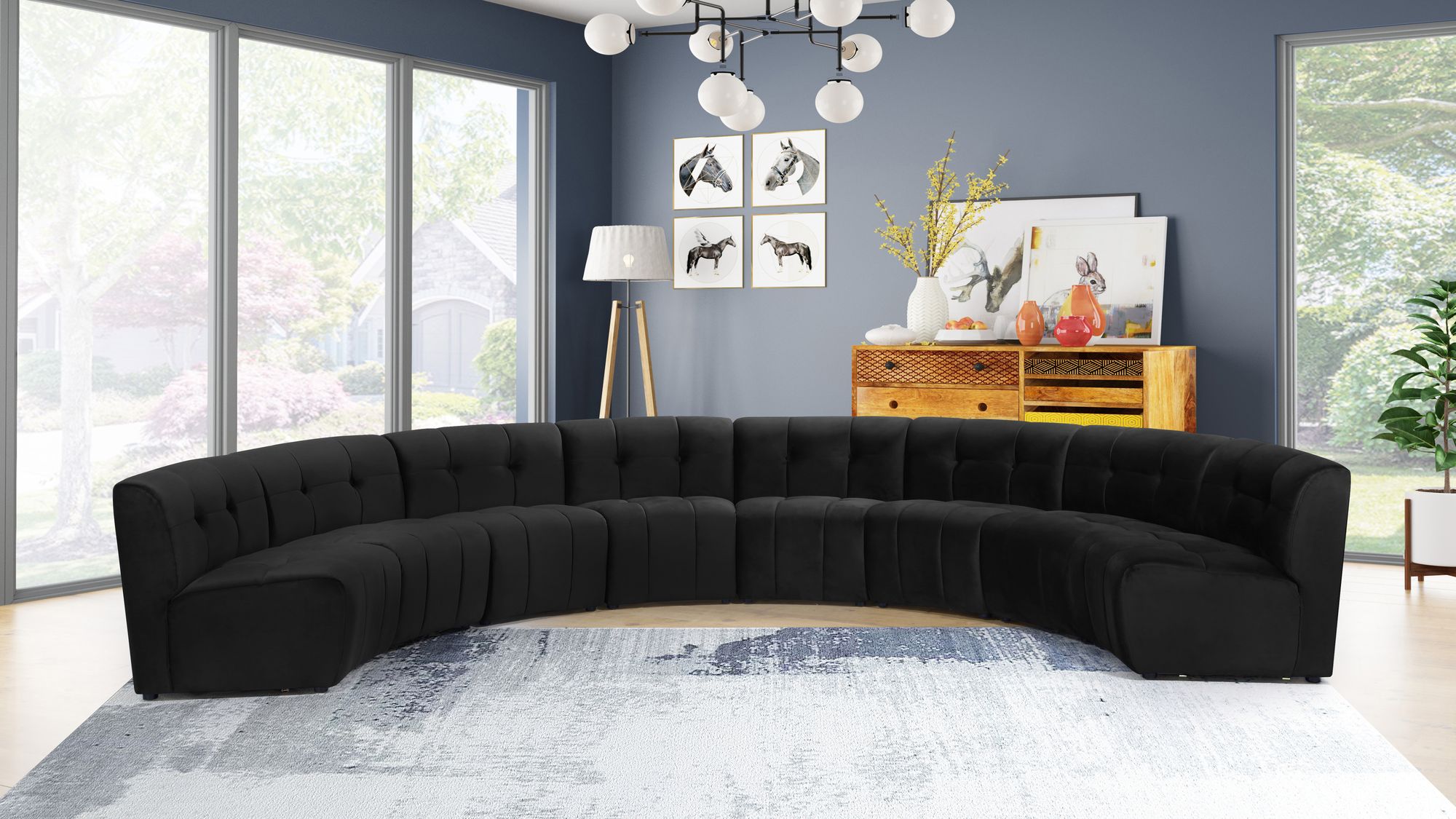 Limitless 173" 8-Piece Modular Velvet Sectional