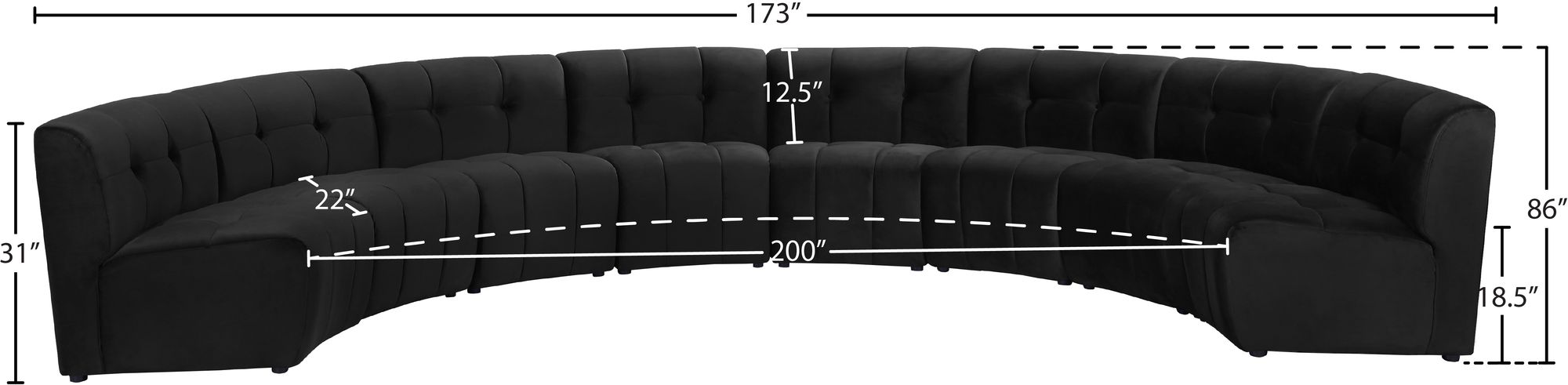 Limitless 173" 8-Piece Modular Velvet Sectional