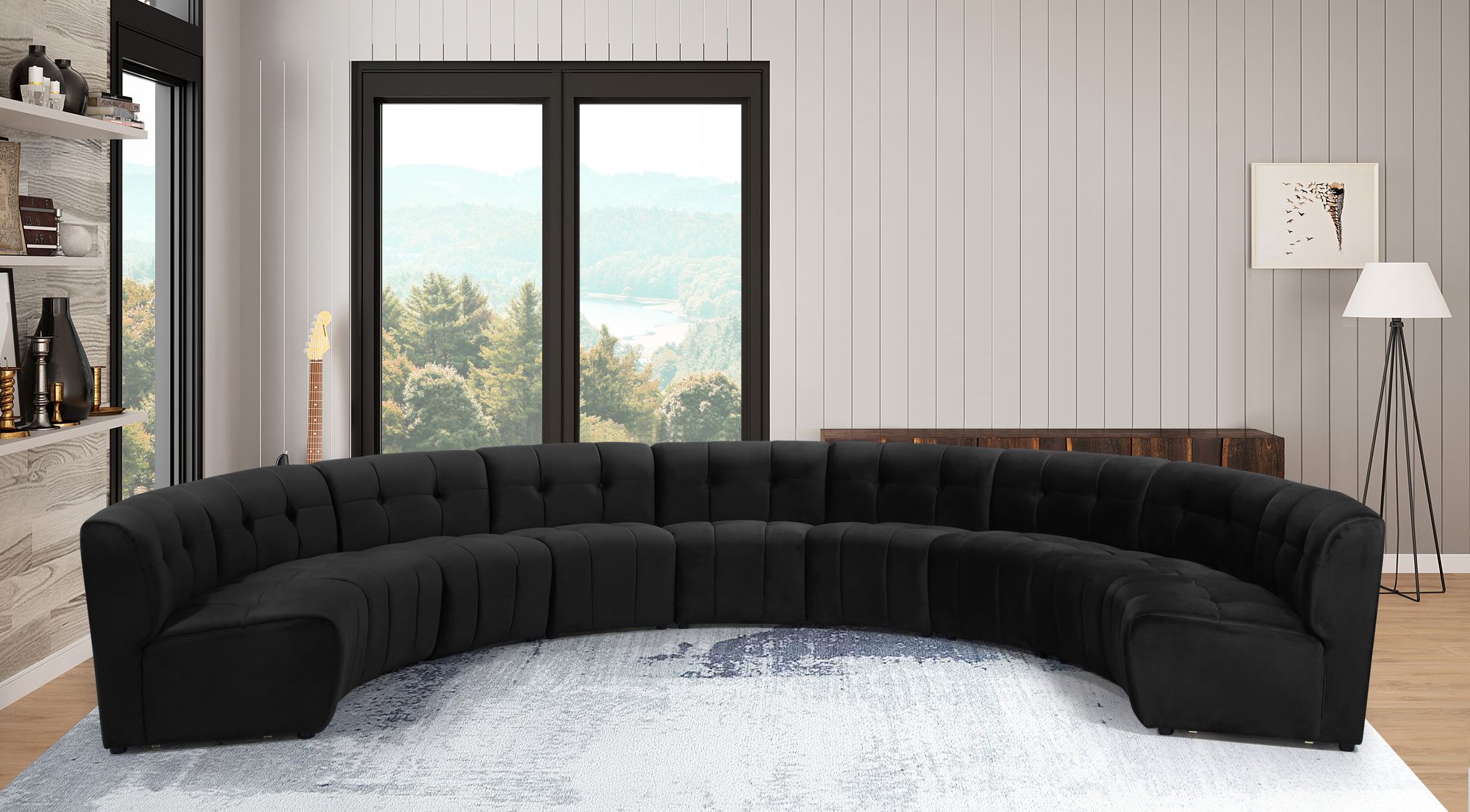 Limitless 173" 9-Piece Modular Velvet Sectional