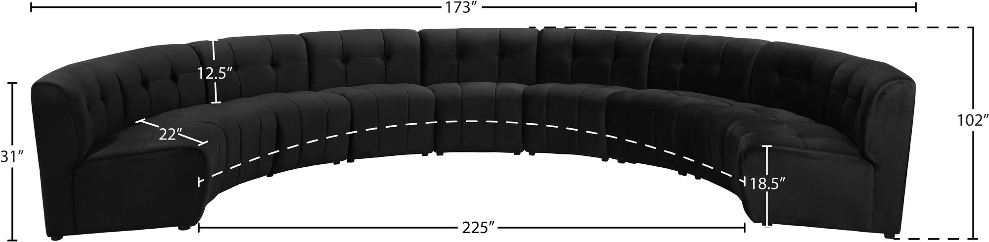 Limitless 173" 9-Piece Modular Velvet Sectional