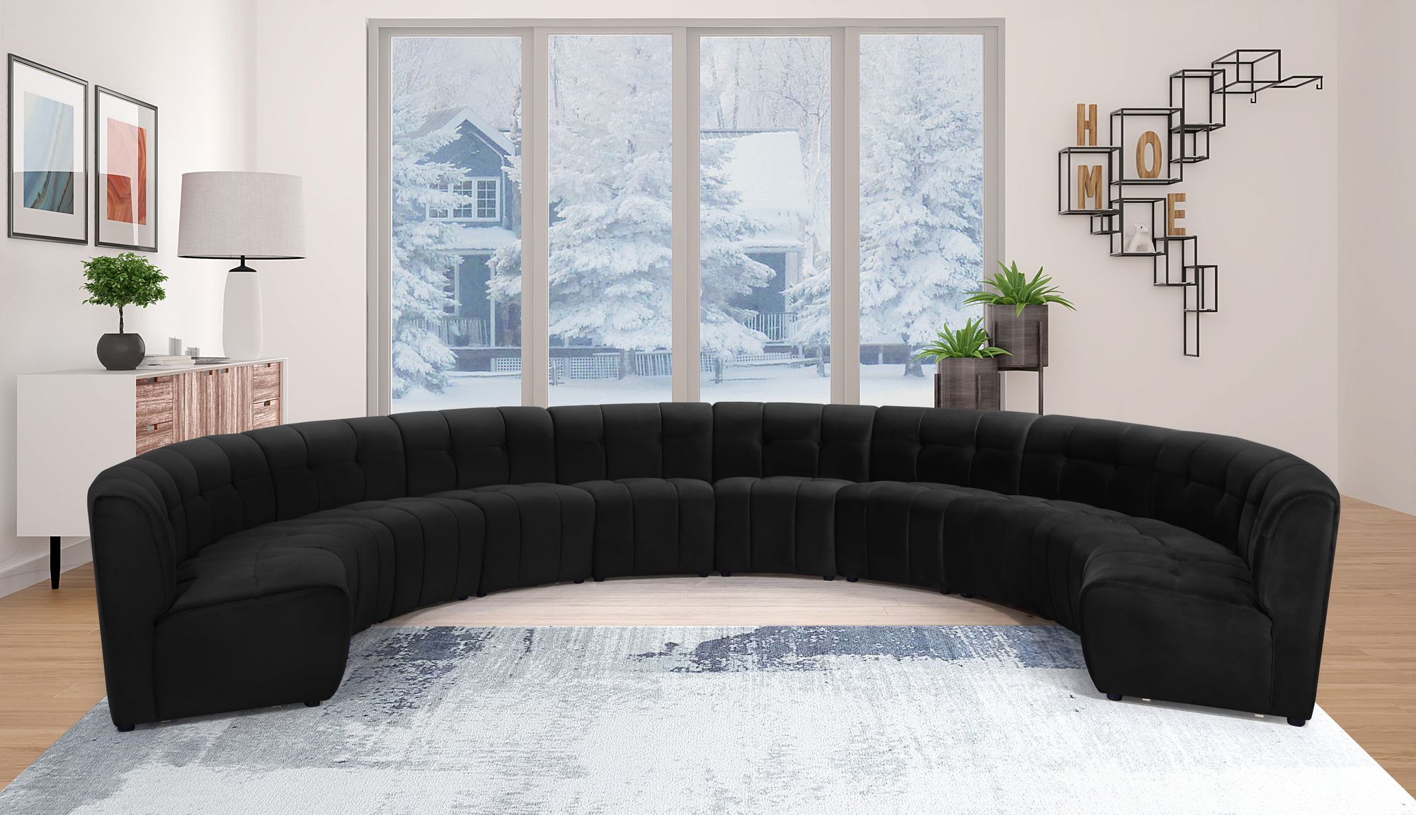 Limitless 173" 10-Piece Modular Velvet Sectional