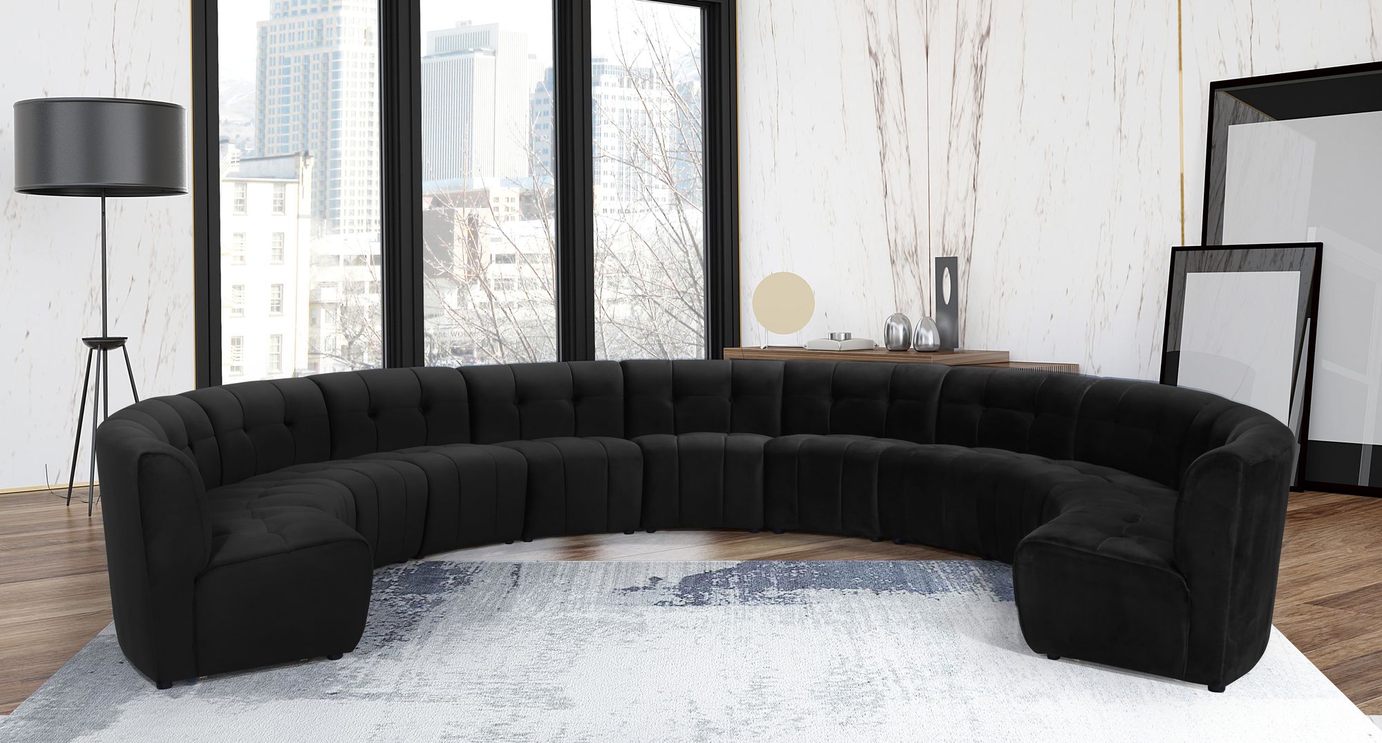Limitless 173" 11-Piece Modular Velvet Sectional