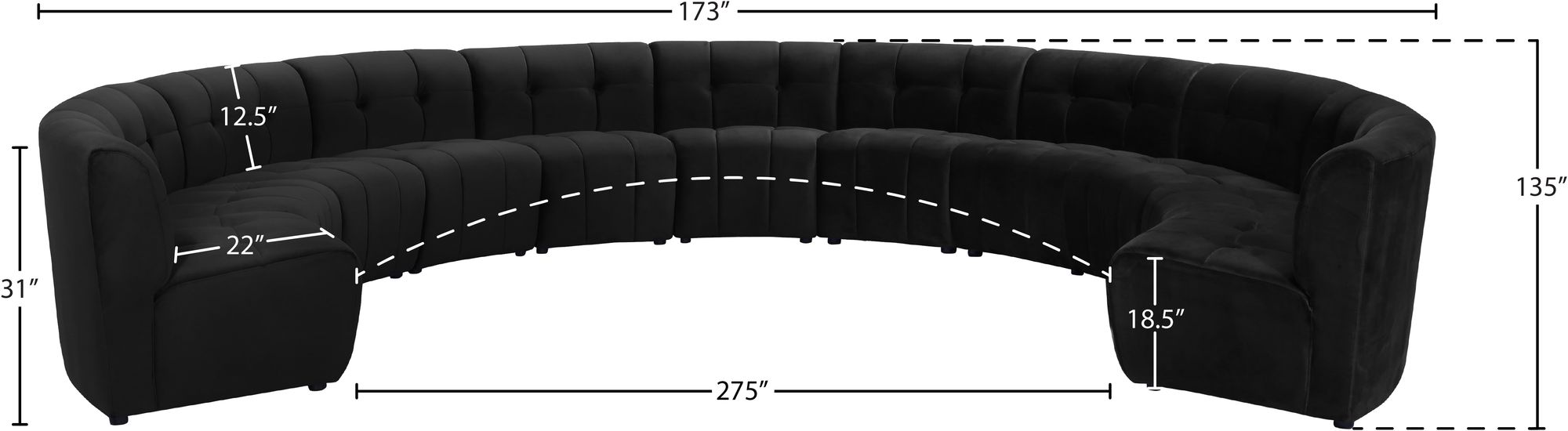 Limitless 173" 11-Piece Modular Velvet Sectional