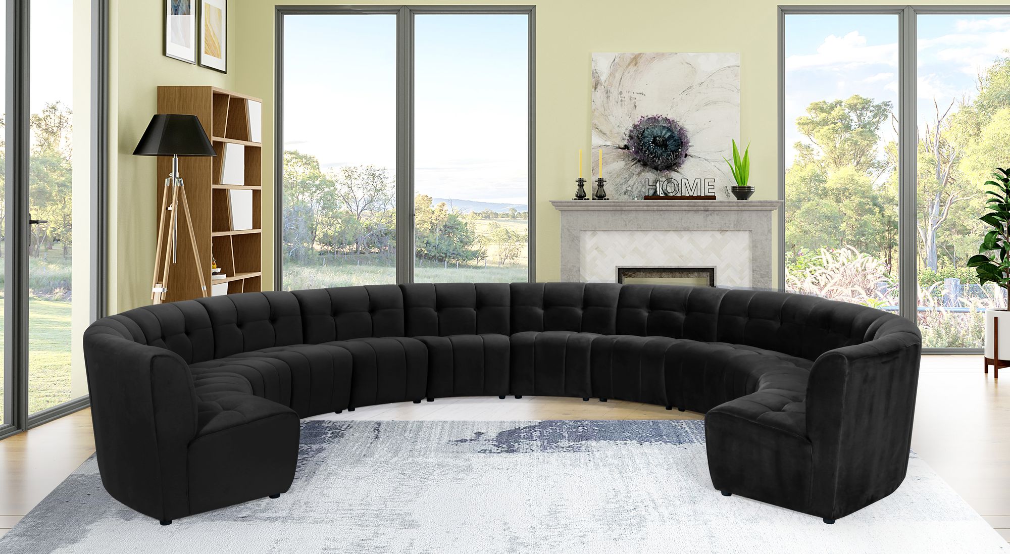 Limitless 173" 12-Piece Modular Velvet Sectional