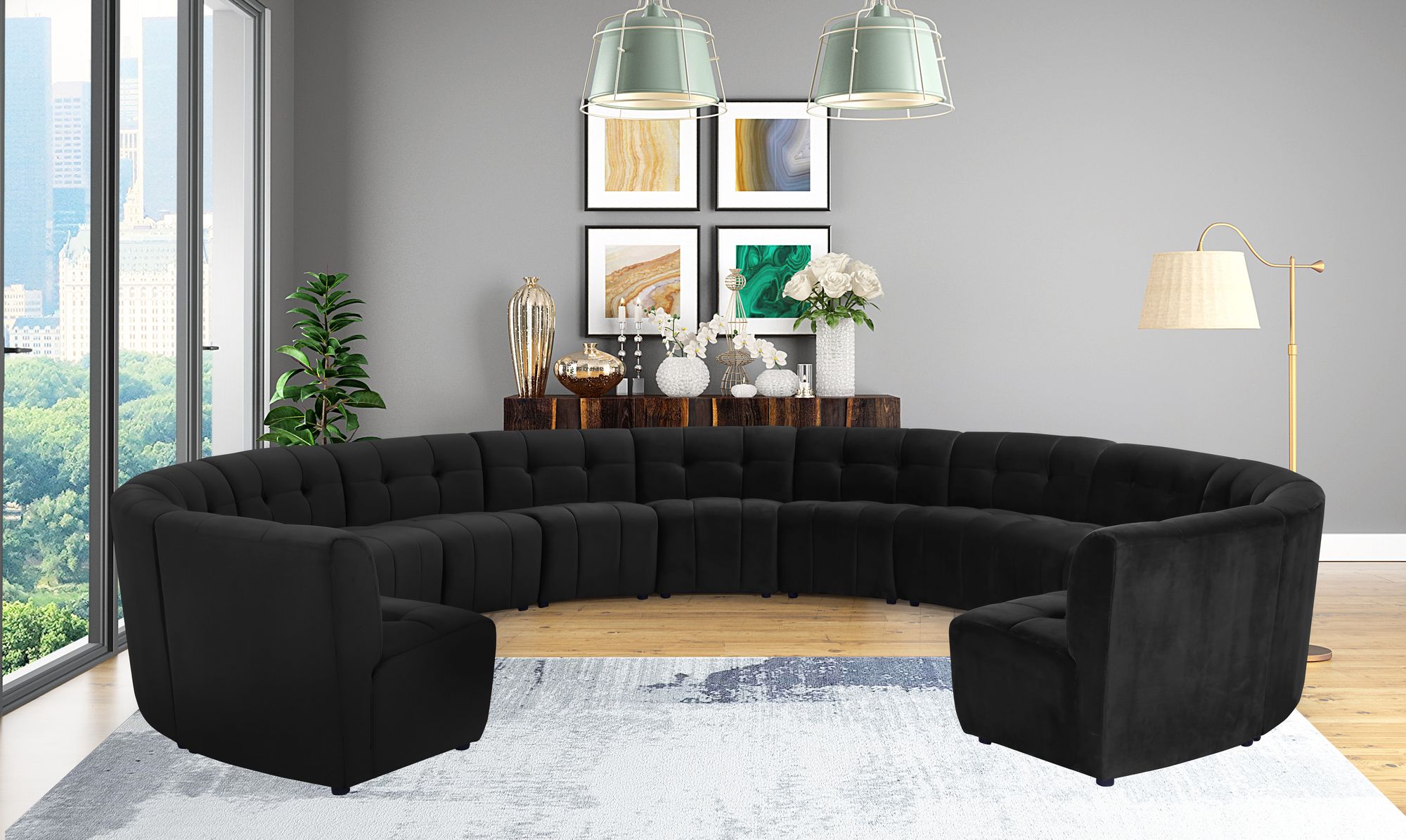 Limitless 173" 13-Piece Modular Velvet Sectional
