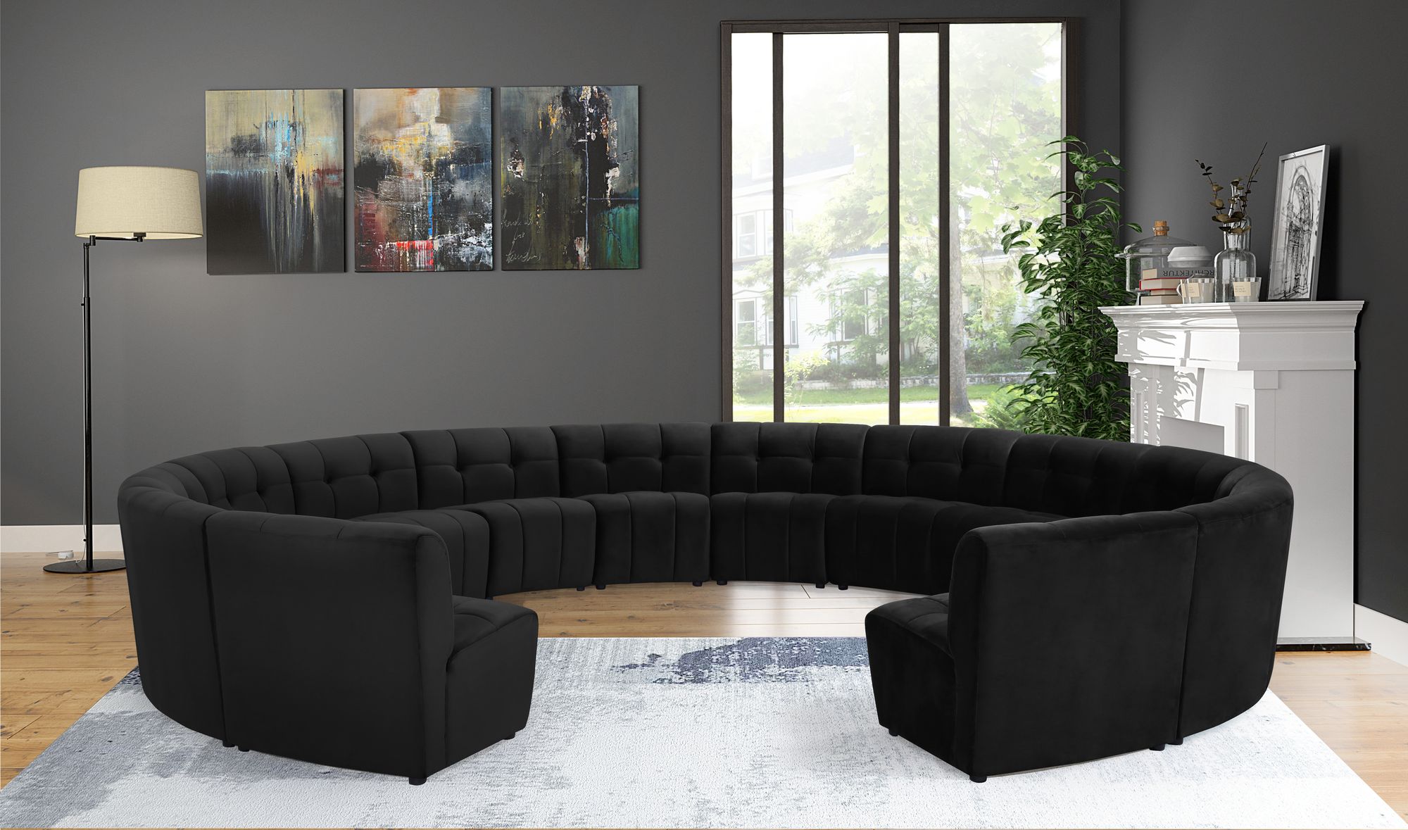 Limitless 173" 14-Piece Modular Velvet Sectional