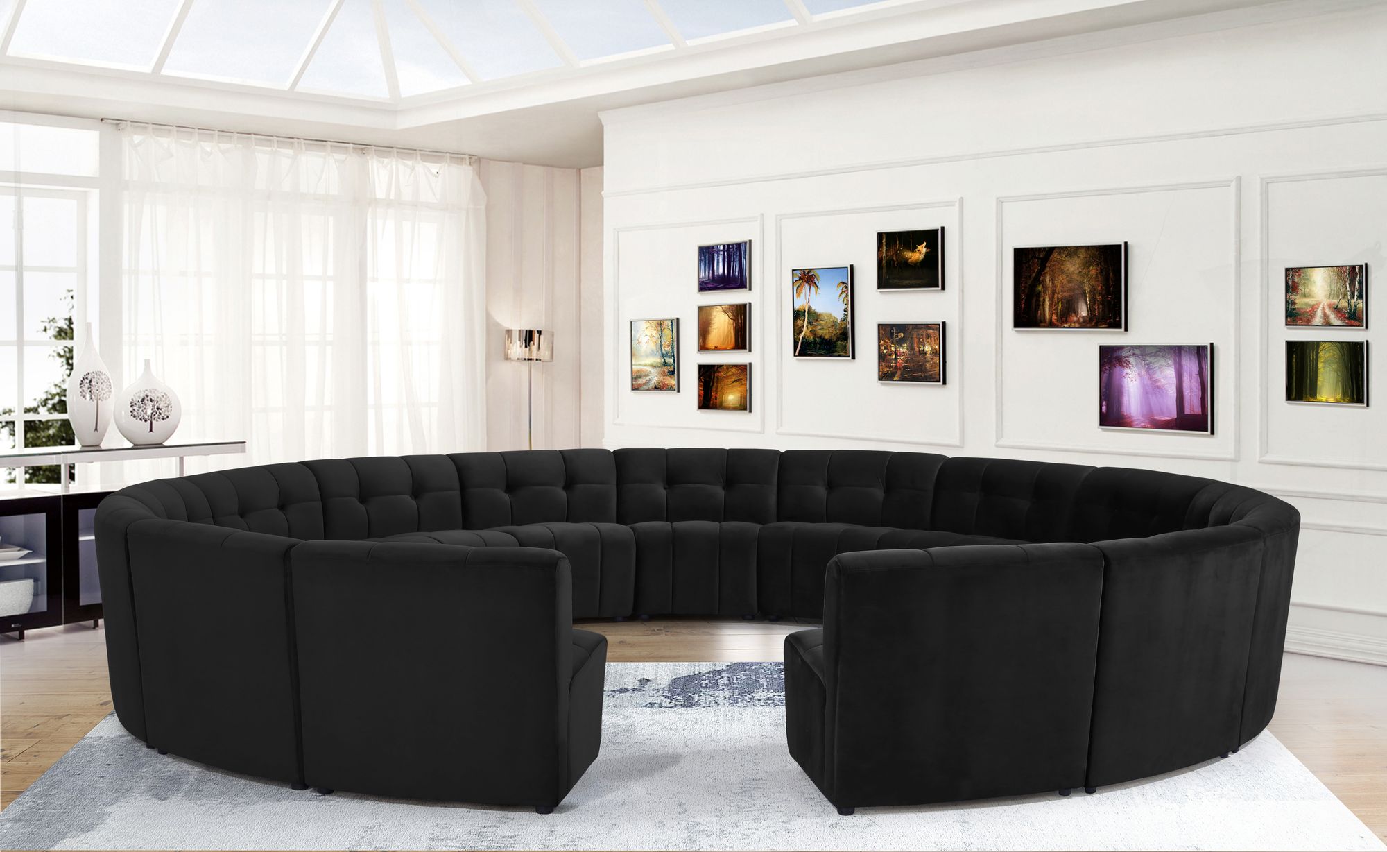Limitless 173" 15-Piece Modular Velvet Sectional