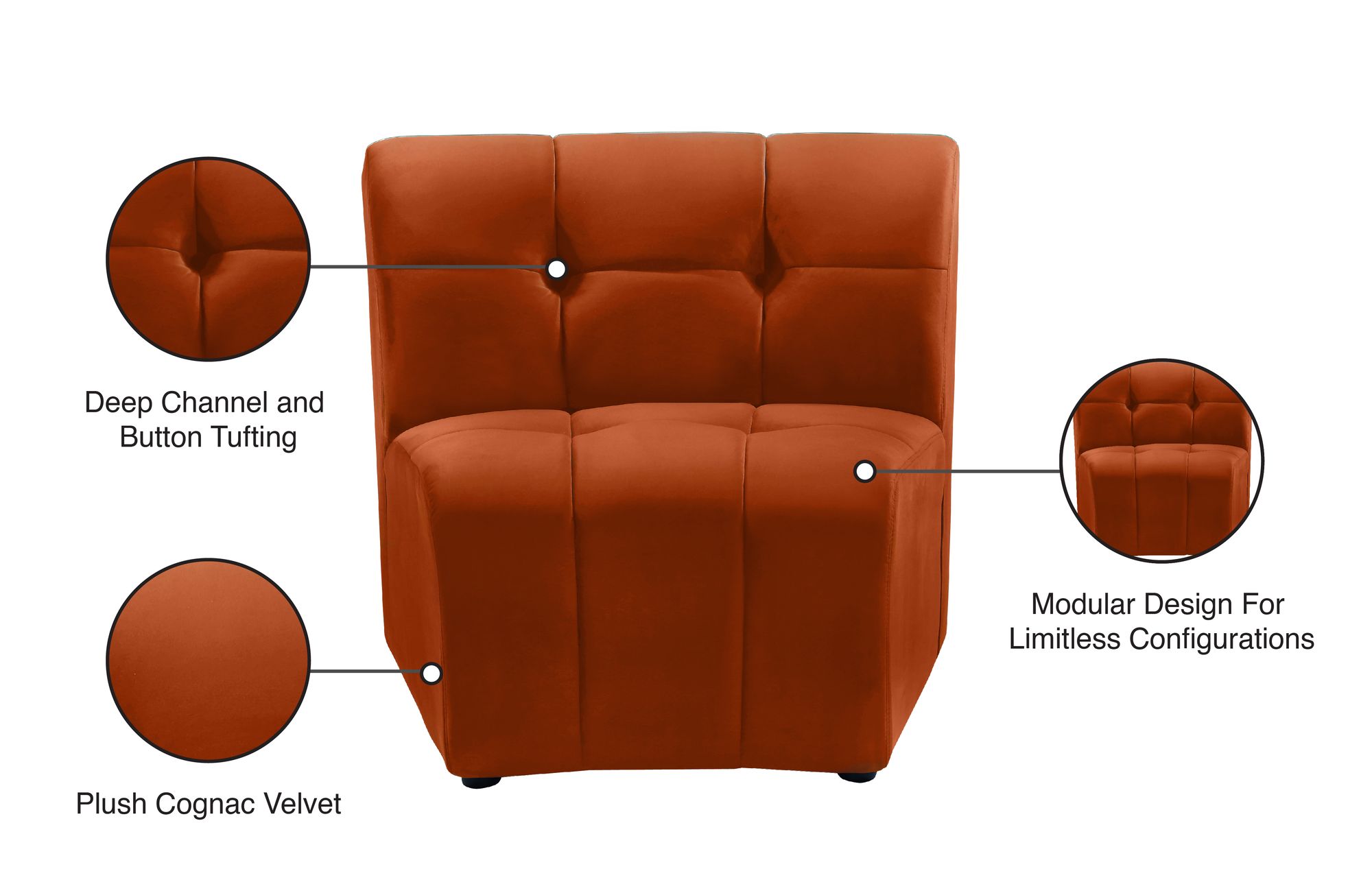 Limitless Modular Velvet Chair