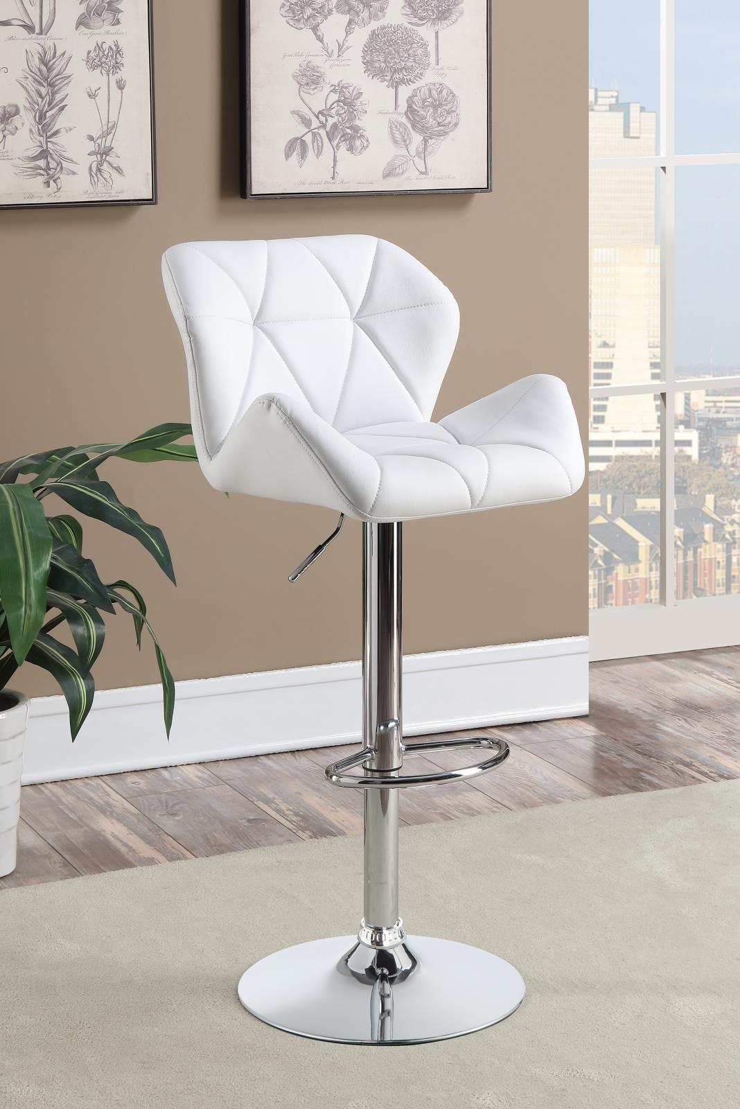 Berrington Adjustable Leatherette Bar Stools with Chrome Base