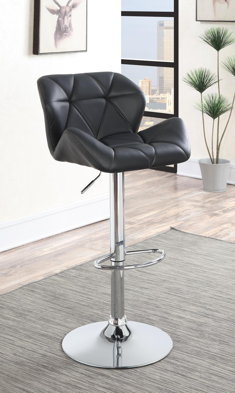 Berrington Adjustable Leatherette Bar Stools with Chrome Base