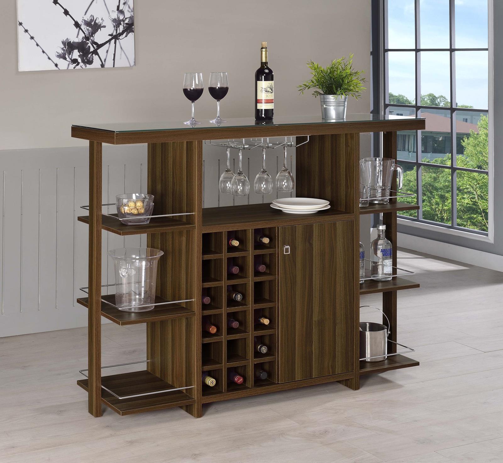Evelio Bar Unit with Wine Bottle Storage