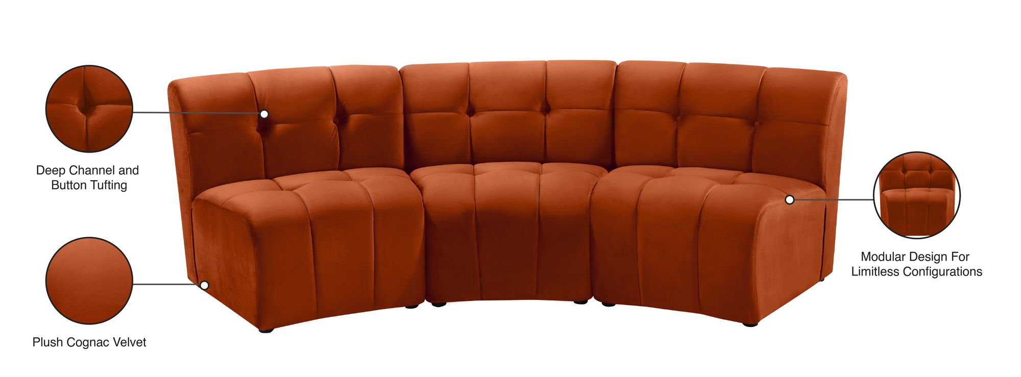 Limitless Modular Velvet Sofa