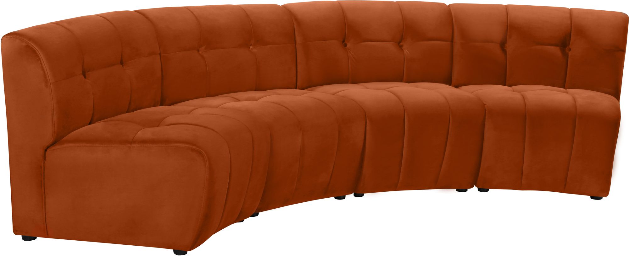Limitless 123" 4-Piece Modular Velvet Sectional