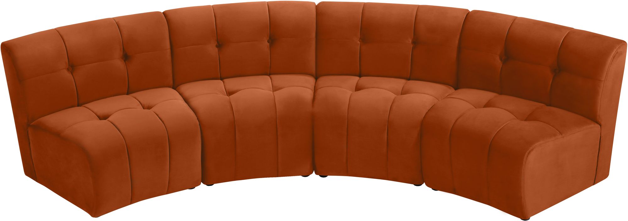 Limitless 123" 4-Piece Modular Velvet Sectional