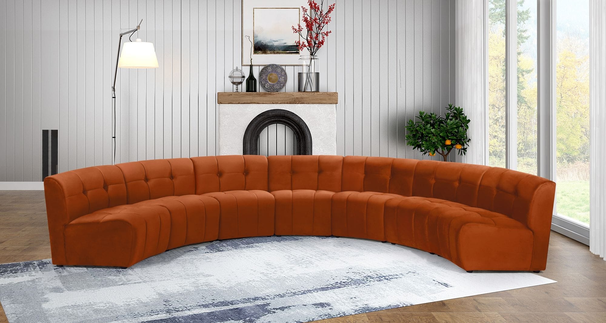 Limitless 170" 7-Piece Modular Velvet Sectional