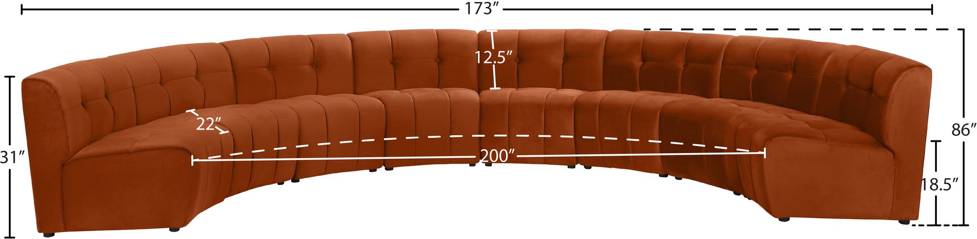 Limitless 173" 8-Piece Modular Velvet Sectional