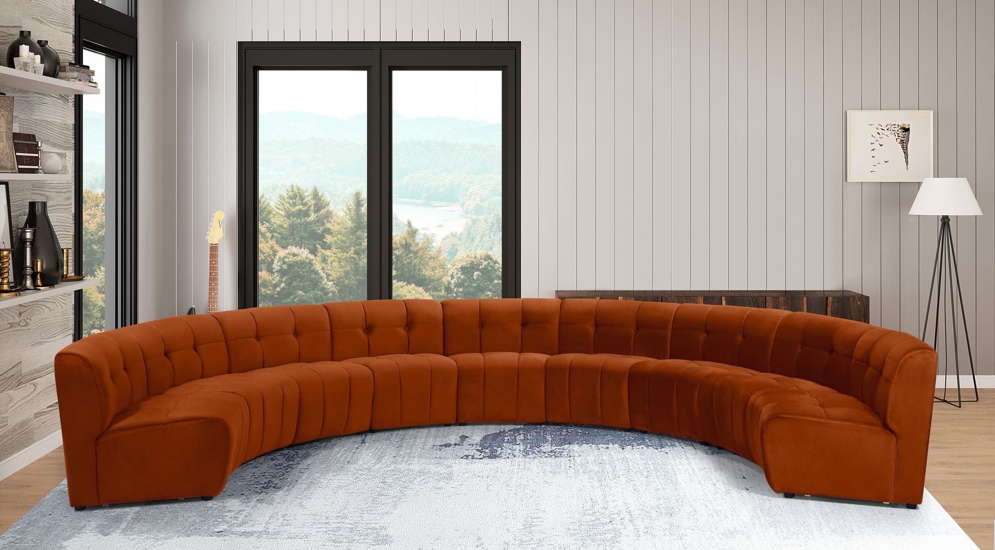 Limitless 173" 9-Piece Modular Velvet Sectional