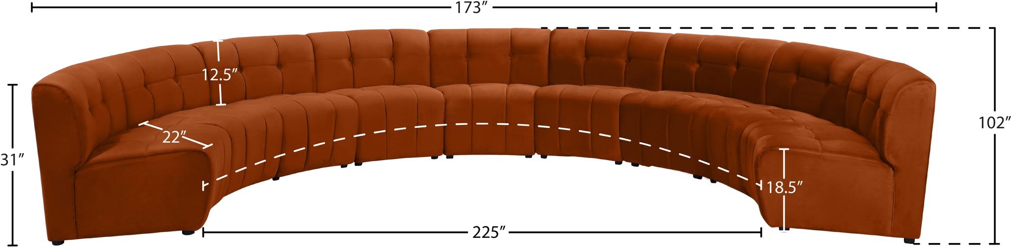 Limitless 173" 9-Piece Modular Velvet Sectional