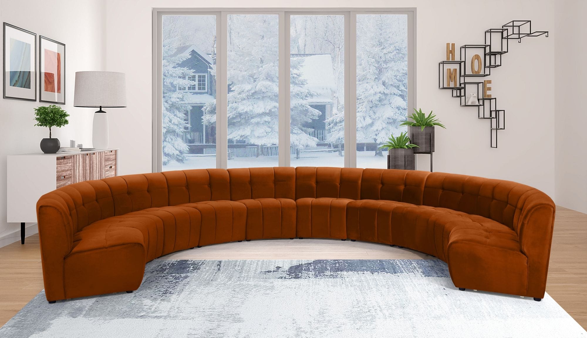 Limitless 173" 10-Piece Modular Velvet Sectional