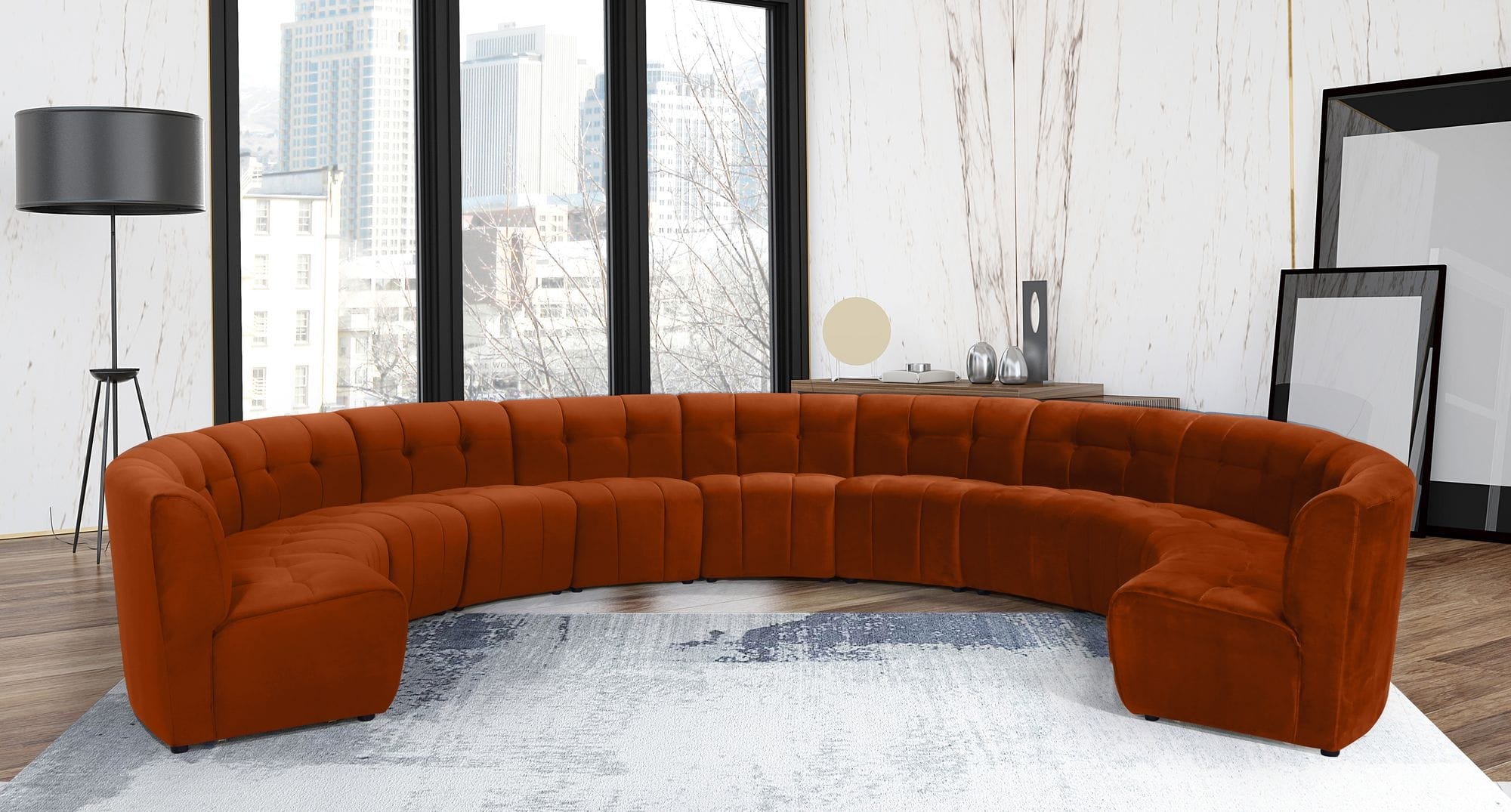 Limitless 173" 11-Piece Modular Velvet Sectional