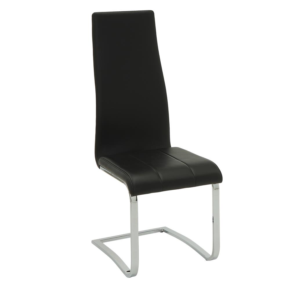 Montclair Leatherette High Back Dining Chair with Chrome Base