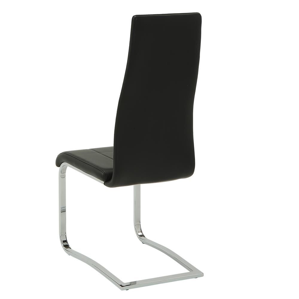 Montclair Leatherette High Back Dining Chair with Chrome Base